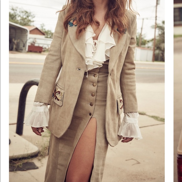 Free People Dresses & Skirts - Leather midi skirt